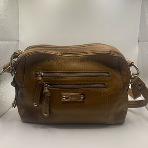 Tignanello Brown Leather Crossbody Bag